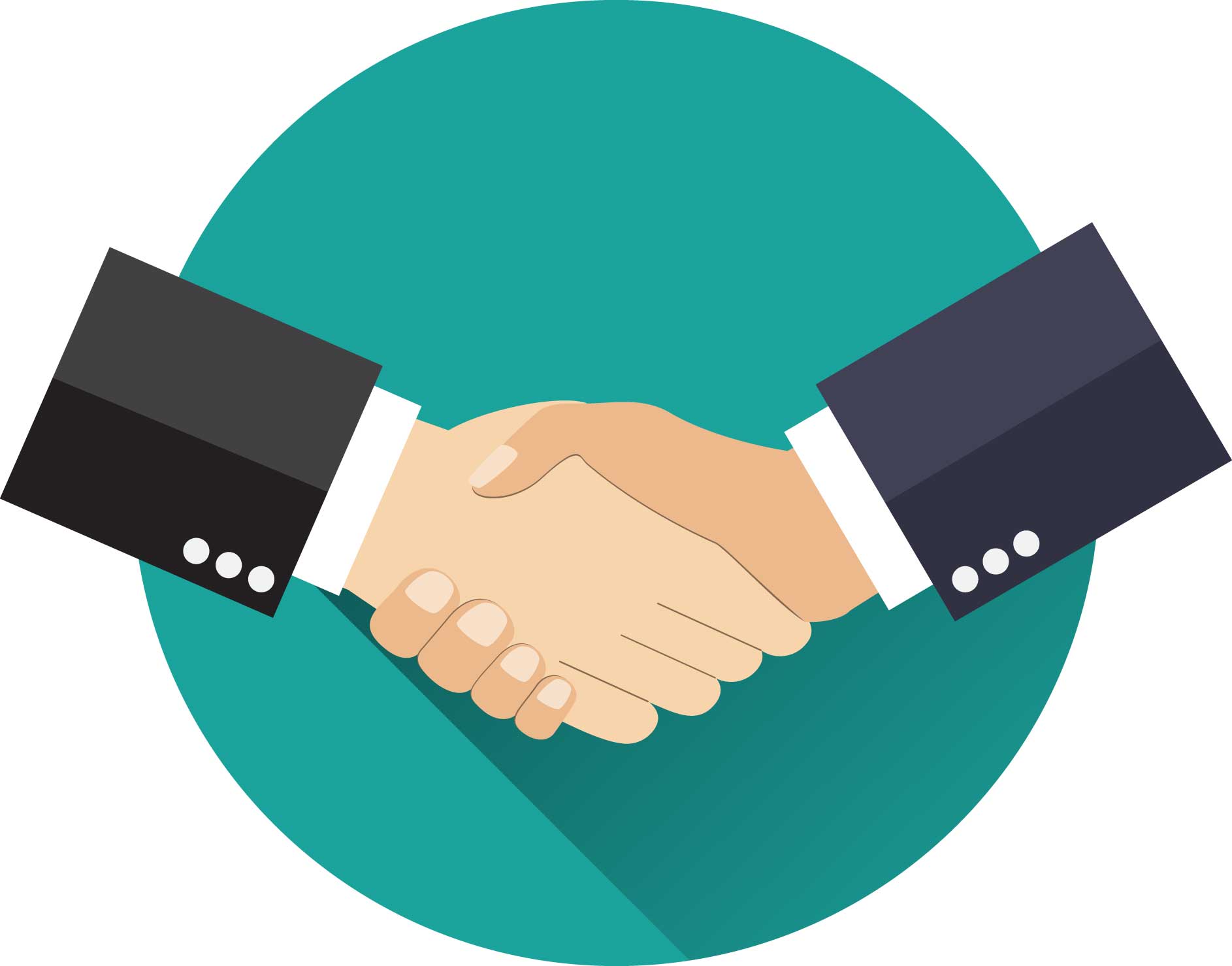 hand shake after confirmed partnership